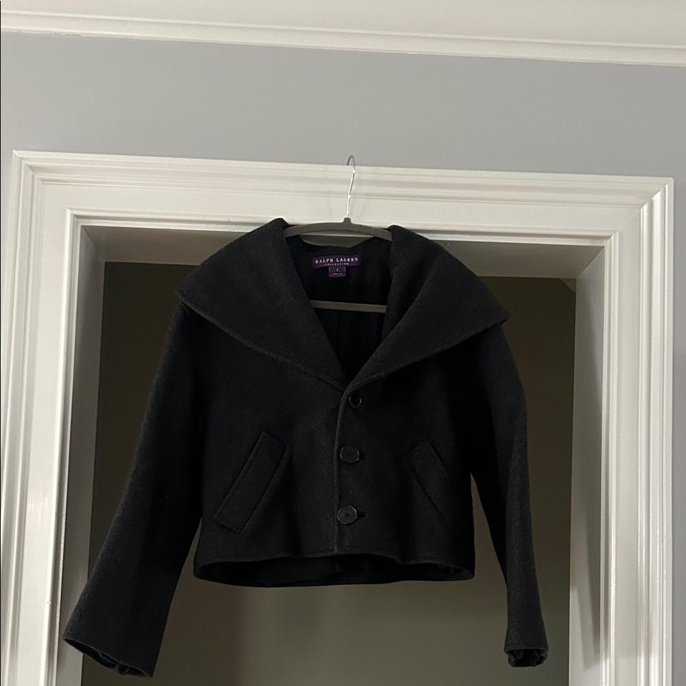 Ralph Lauren Purple Label Charcoal Grey Pea Coat